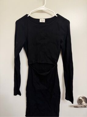 Aritzia Wilfred Free Ribbed Cut-Out Knit Mini Dress